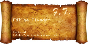 Füge Tivadar névjegykártya